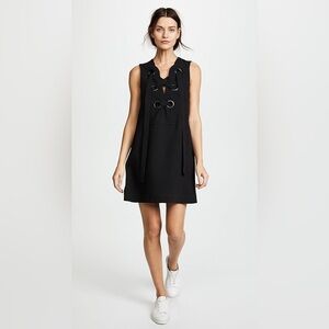 English Factory | Black Lace-Up Mini Dress